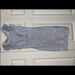 Light Blue Lace Cocktail Dress